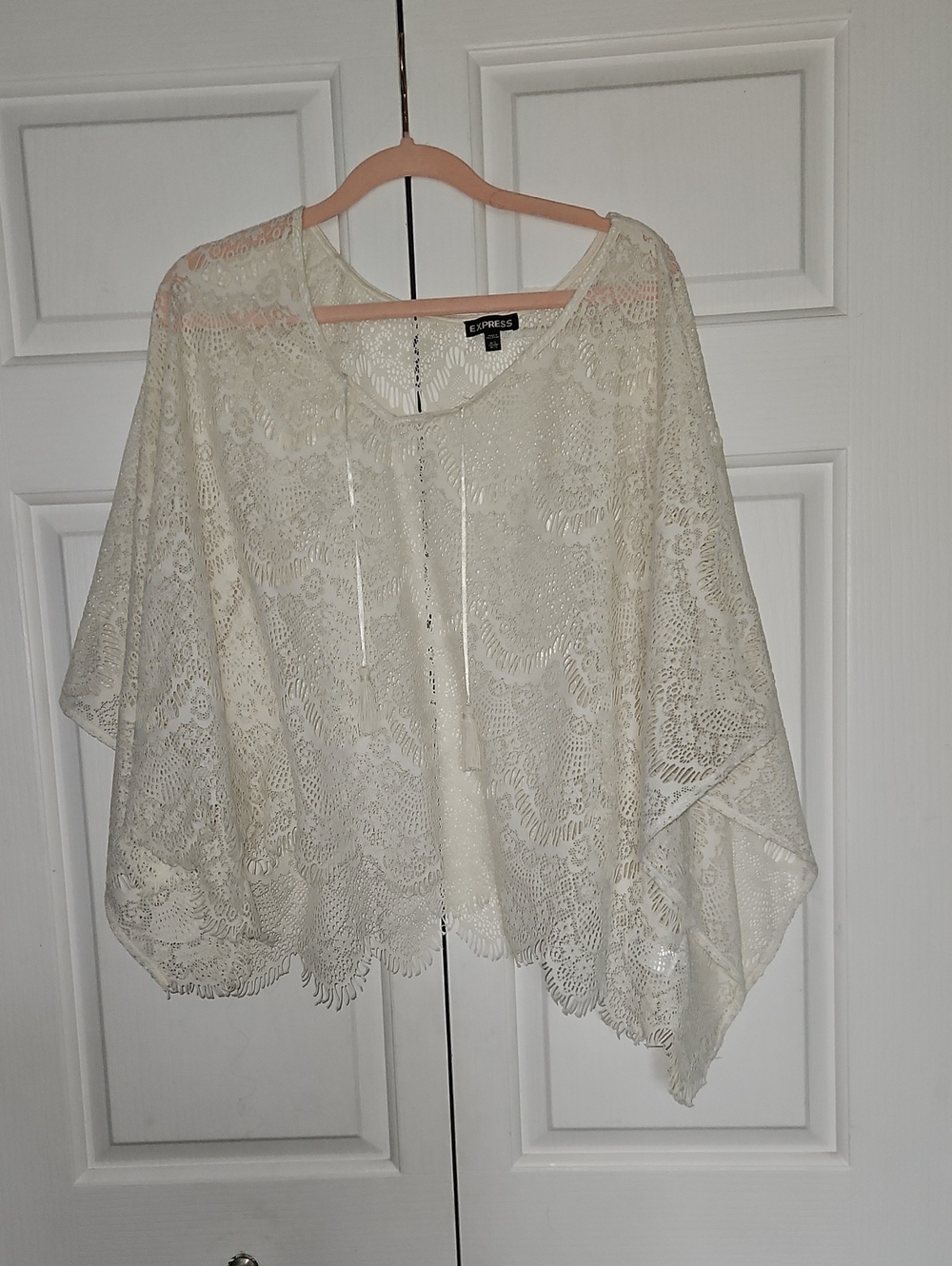 Express Lace Swim Coverup in Cream